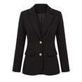thumbnail image 1 of DARING DIVA Women's Business Casual Single Breasted Jacket Office Suit S Black, 1 of 6