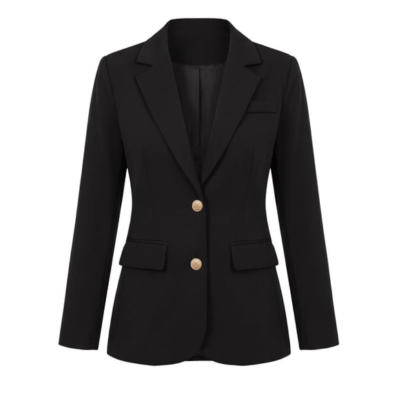 DARING DIVA Women's Business Casual Single Breasted Jacket Office Suit S Black