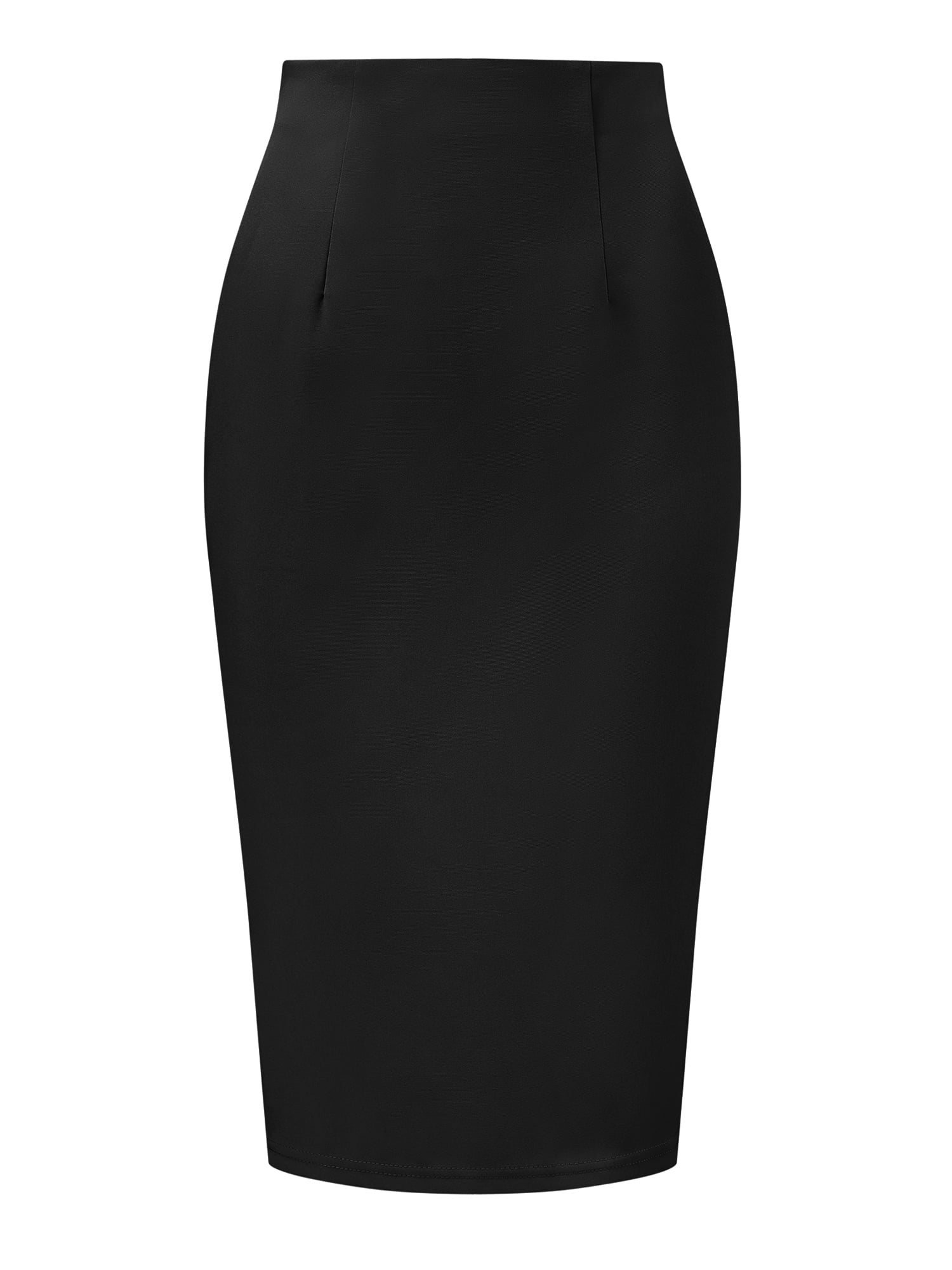 DARING DIVA Women's Knee Length High Waist Bodycon Suit Skirt M Black