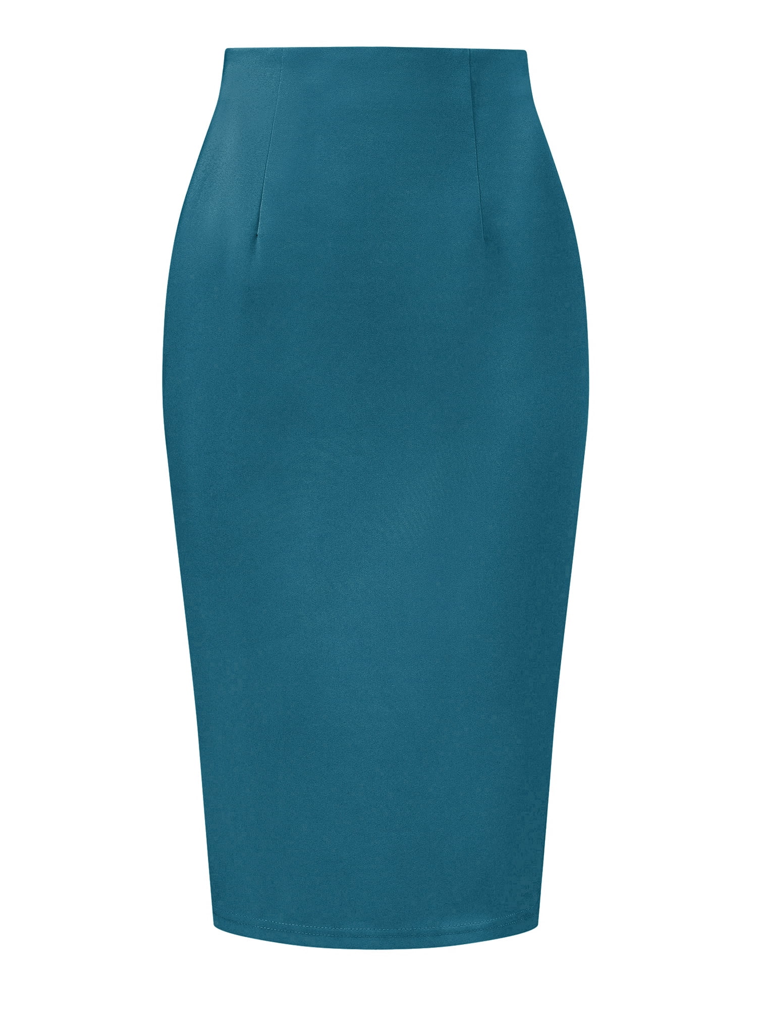 DARING DIVA Women's Knee Length High Waist Bodycon Suit Skirt M Blue Green