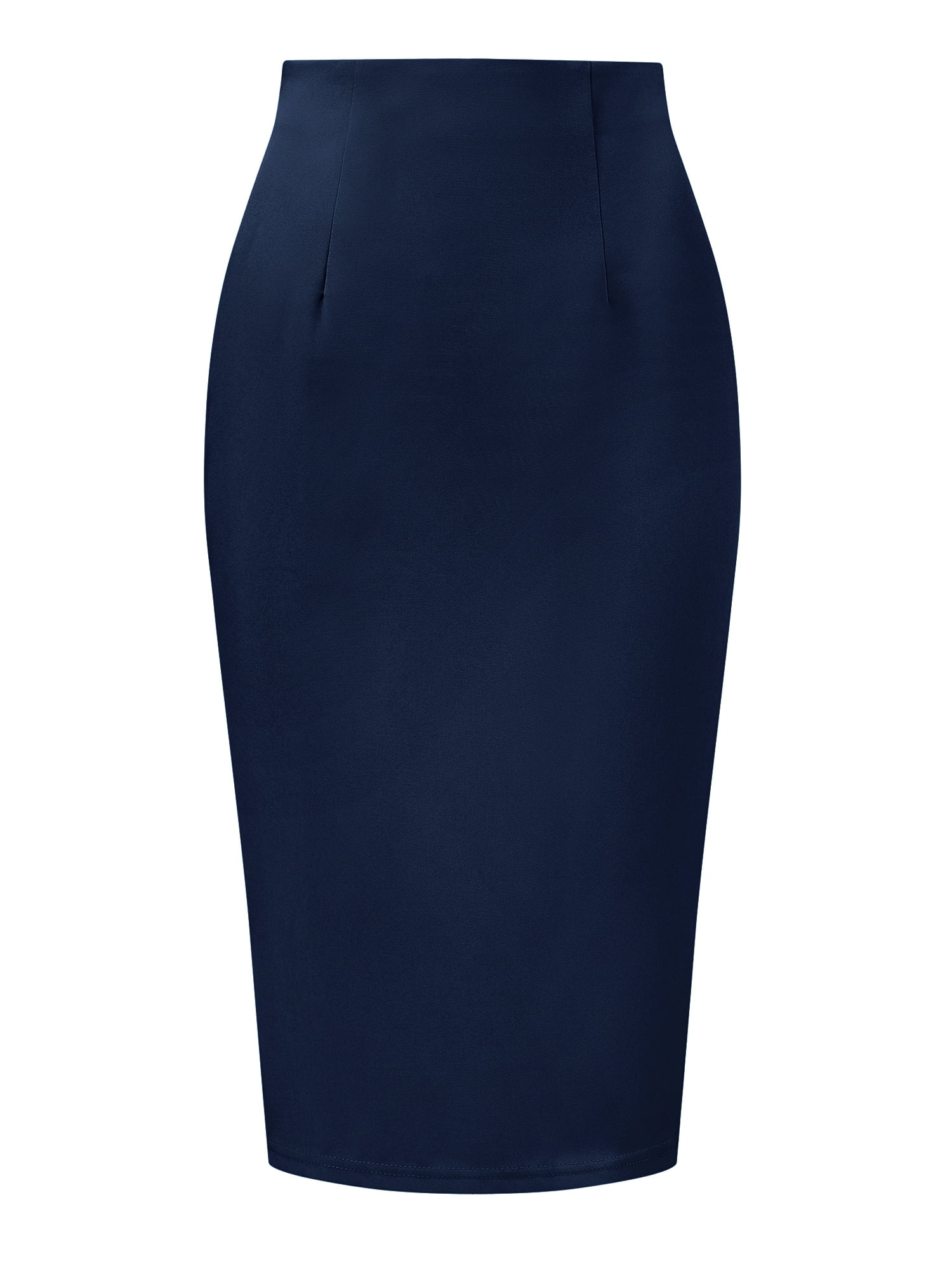 DARING DIVA Women's Knee Length High Waist Bodycon Suit Skirt S Dark Blue