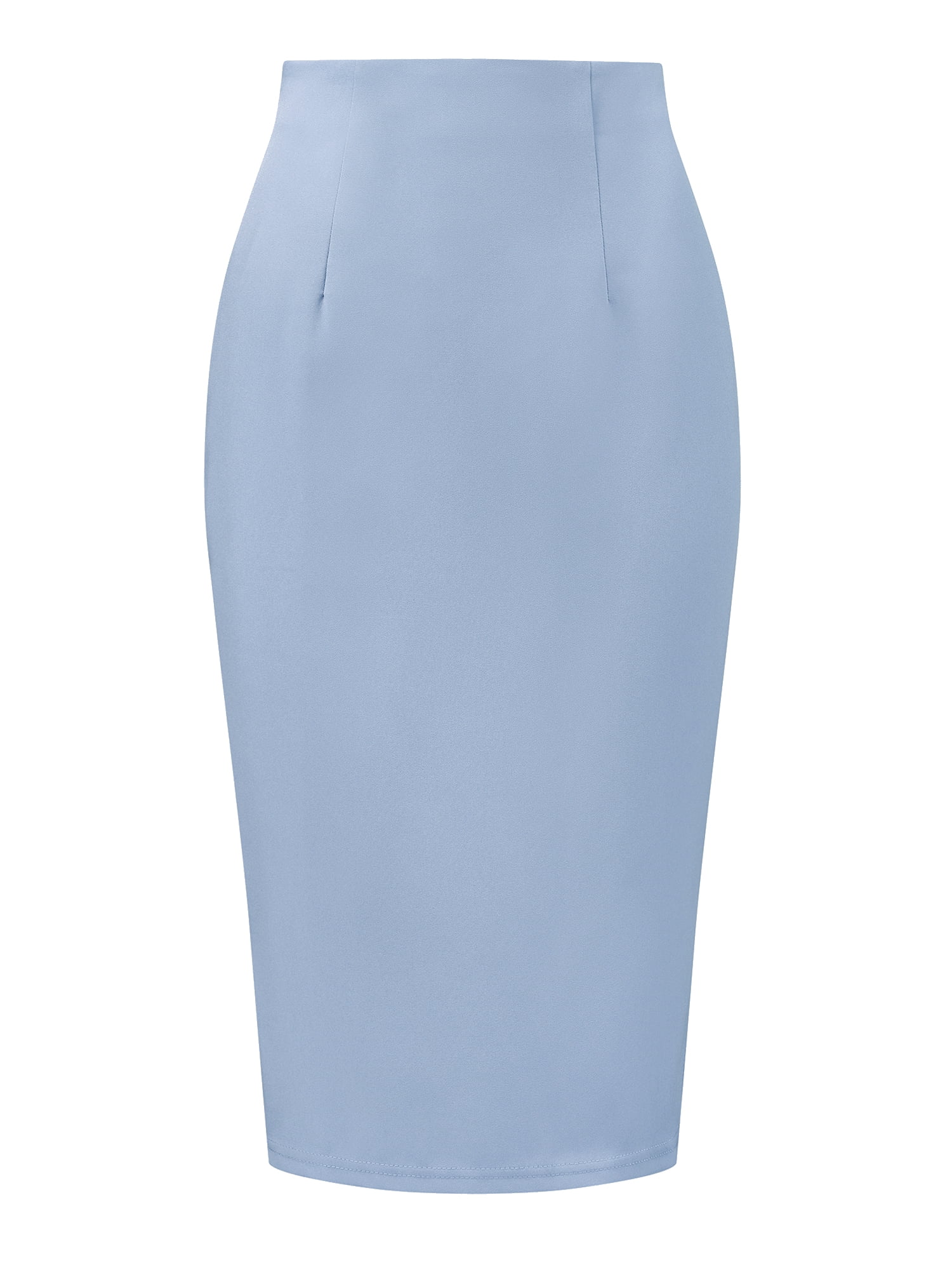 DARING DIVA Women's Knee Length High Waist Bodycon Suit Skirt S Grey Blue