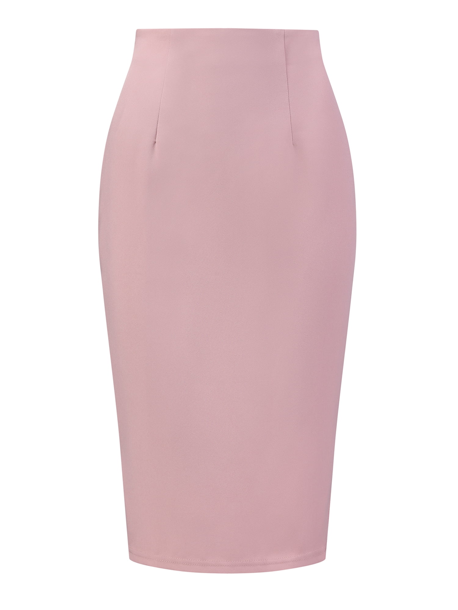 DARING DIVA Women's Knee Length High Waist Bodycon Suit Skirt S Pink