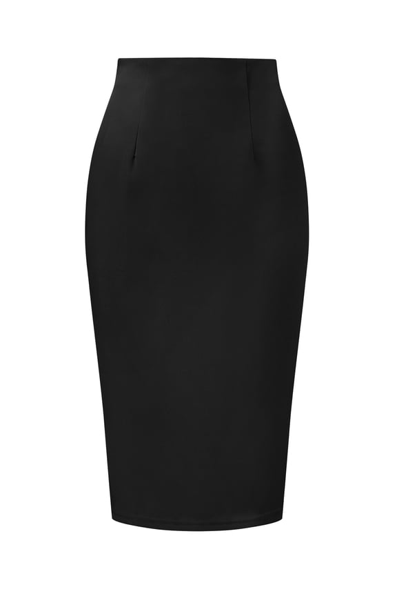 Women's Business Knee Length High Waist Bodycon Suit Skirt XL Black