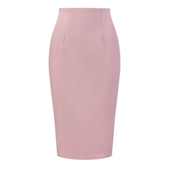 DARING DIVA Women's Knee Length High Waist Bodycon Suit Skirt XS Pink