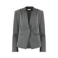 thumbnail image 1 of DARING DIVA Women's Button Closure Front Open Formal Suit Jacket S Grey, 1 of 6