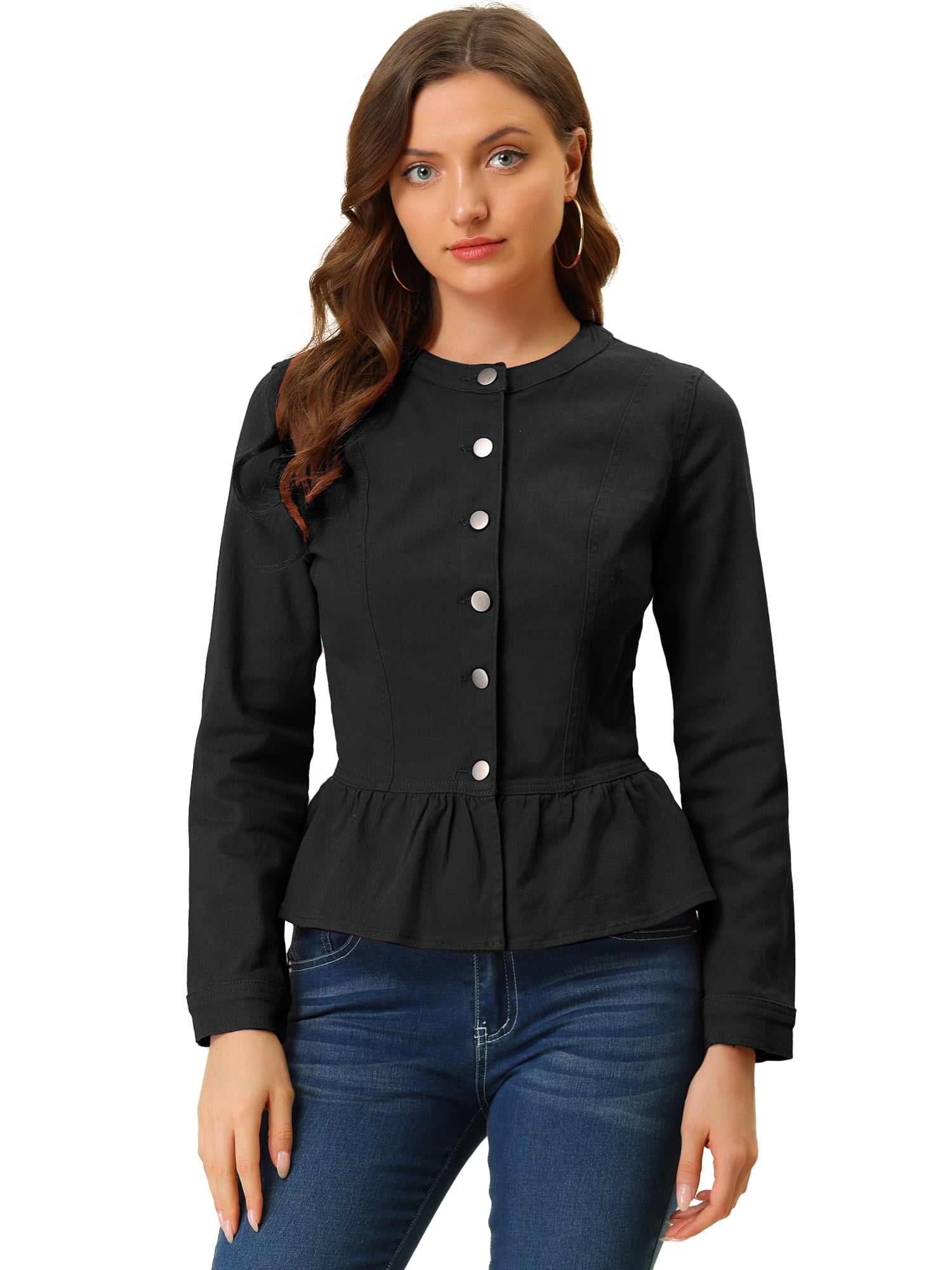 Ruffled Hem Denim Jacket main image 1