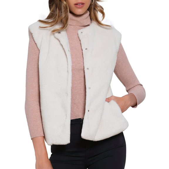 DARING DIVA Women's Button Down Open Front Winter Vests Jacket XS Apricot