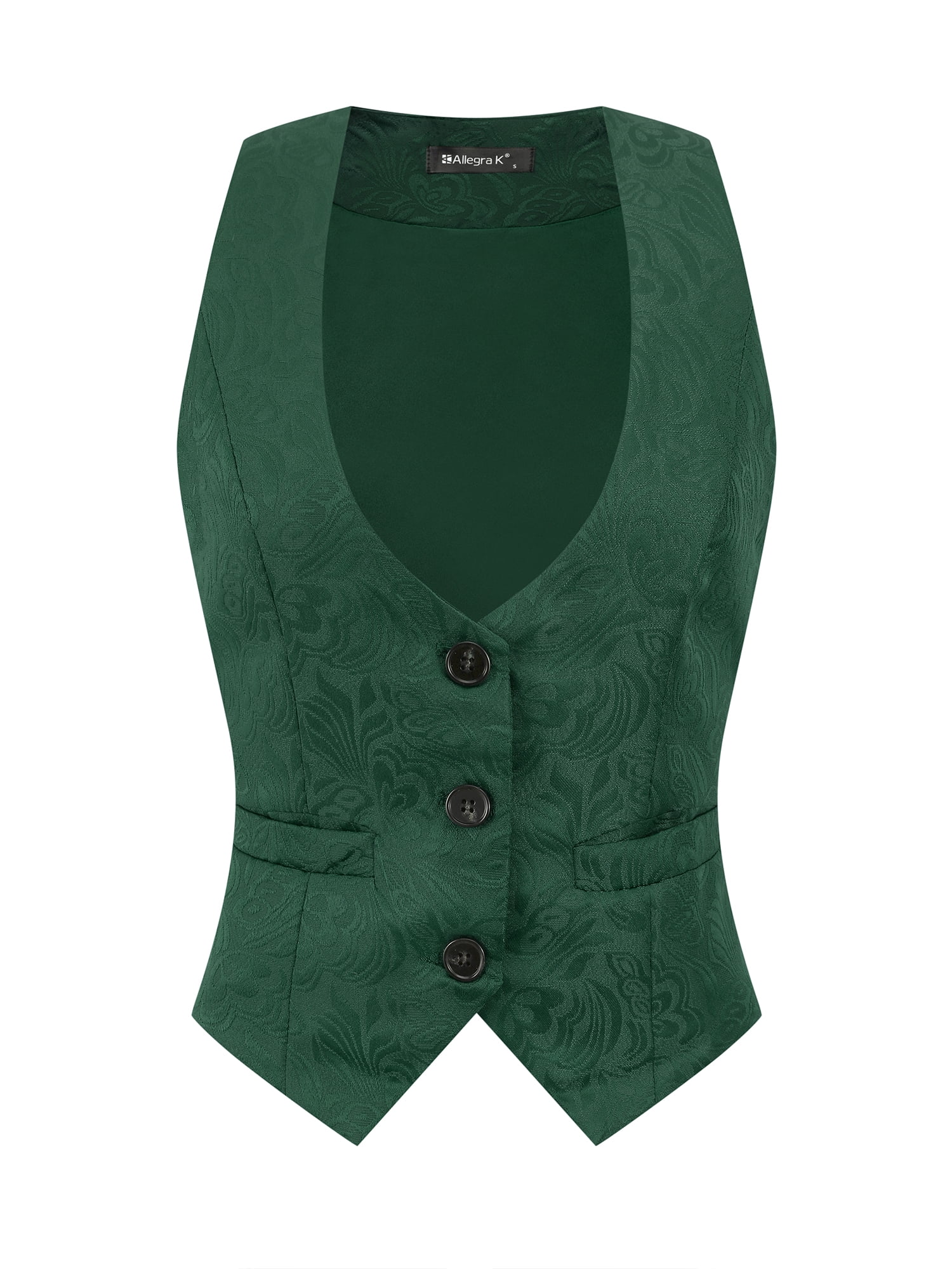 Unique Bargains Women's Vintage Button Up Steampunk Jacquard