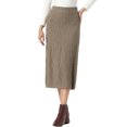 thumbnail image 1 of DARING DIVA Women's Cable Knit Sweater Skirt A-Line Ribbed Knit Midi Skirt XS Brown, 1 of 6