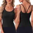 thumbnail image 1 of DARING DIVA Women's Camisole Lounge Built-in Bra U Back Tank Tops M Black, 1 of 7