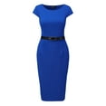thumbnail image 1 of DARING DIVA Women's Cap Sleeve Boat Neck Pencil Dresses L Royal Blue, 1 of 6