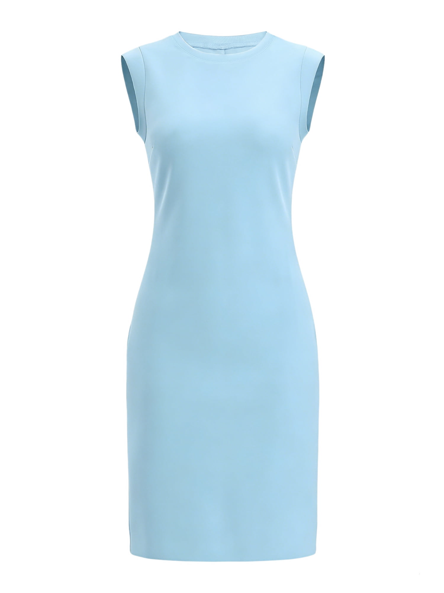 DARING DIVA Women's Cap Sleeve Midi Round Neck Split Hem Dresses M Light Blue