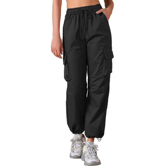 DARING DIVA Women's Cargo Joggers Streetwear Pockets Casual Pants X-Small Black