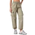 thumbnail image 1 of DARING DIVA Women's Cargo Joggers Streetwear Pockets Casual Pants X-Small Grey Khaki, 1 of 6