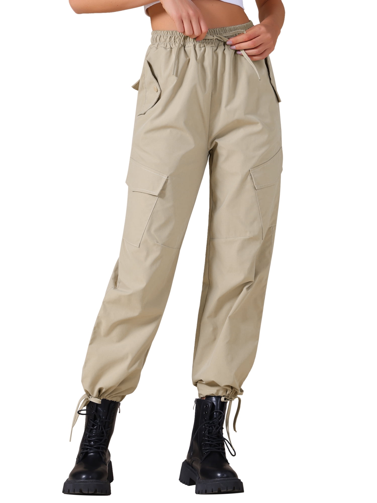 DARING DIVA Women's Cargo Pants with Pockets Casual Trousers XX-Large Khaki