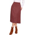 thumbnail image 1 of DARING DIVA Women's Casual A Line Faux Suede Midi Skirts X-Small Reddish Brown, 1 of 5