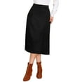 thumbnail image 1 of DARING DIVA Women's Casual A Line Faux Suede Midi Skirts XS Black, 1 of 6