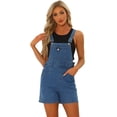 thumbnail image 1 of DARING DIVA Women's Casual Adjustable Straps Bib Denim Romper XS Blue, 1 of 6
