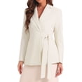 thumbnail image 1 of DARING DIVA Women's Casual Belted Blazer Office Wrap Blazer Jackets M Apricot, 1 of 6