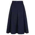 thumbnail image 1 of DARING DIVA Women's Casual Belted Waist Pleated Skater Short Skirts 2XL Dark Blue, 1 of 6