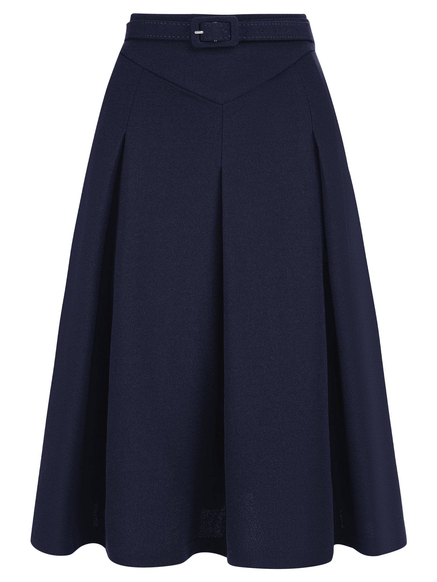 DARING DIVA Women's Casual Belted Waist Pleated Skater Short Skirts S ...