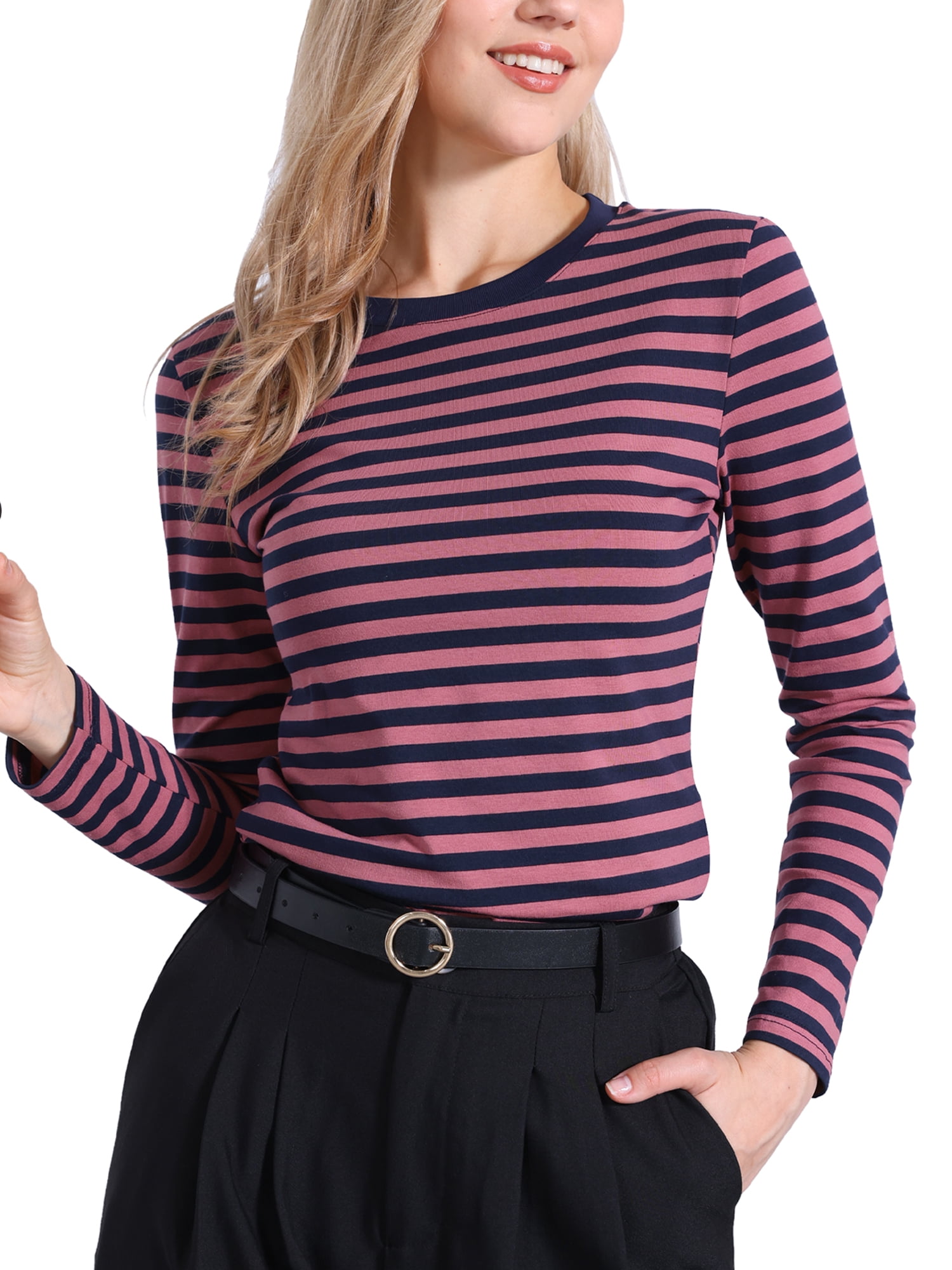 TSHIRT LONG SLEEVE STRIPE_PINK PINK main image 0