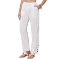 thumbnail image 1 of DARING DIVA Women's Casual High Waist Cotton Long Pants Small White, 1 of 6