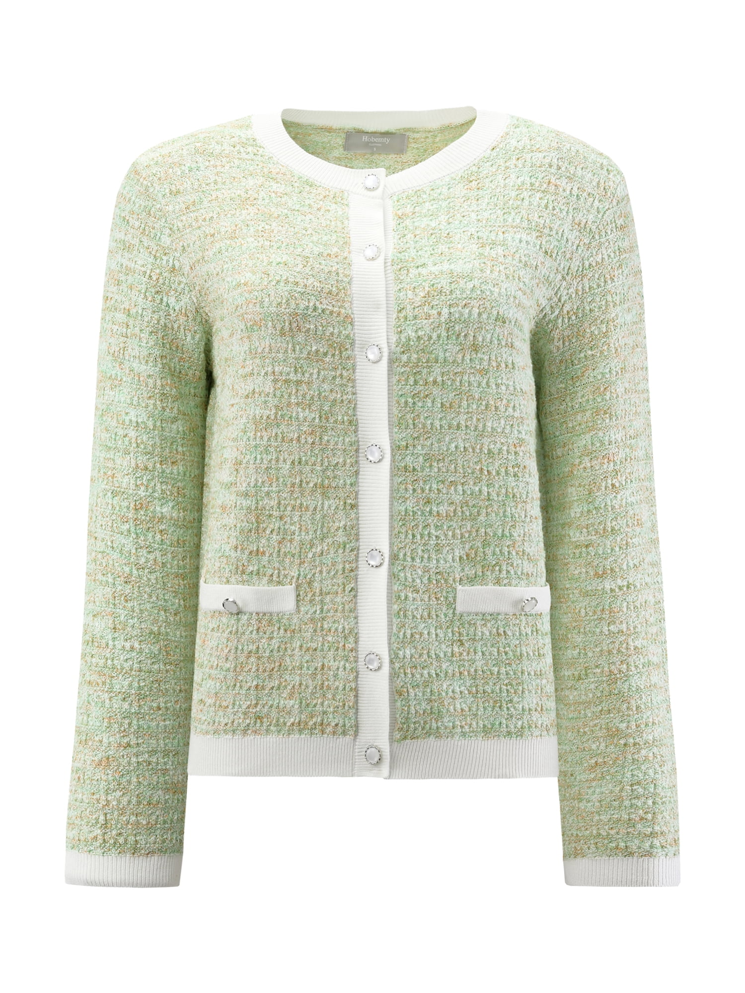 DARING DIVA Women's Casual Long Sleeve Knit Ribbed Cardigan Sweaters 2XL Light Green