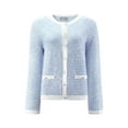 thumbnail image 1 of DARING DIVA Women's Casual Long Sleeve Knit Ribbed Cardigan Sweaters S Light Blue, 1 of 6