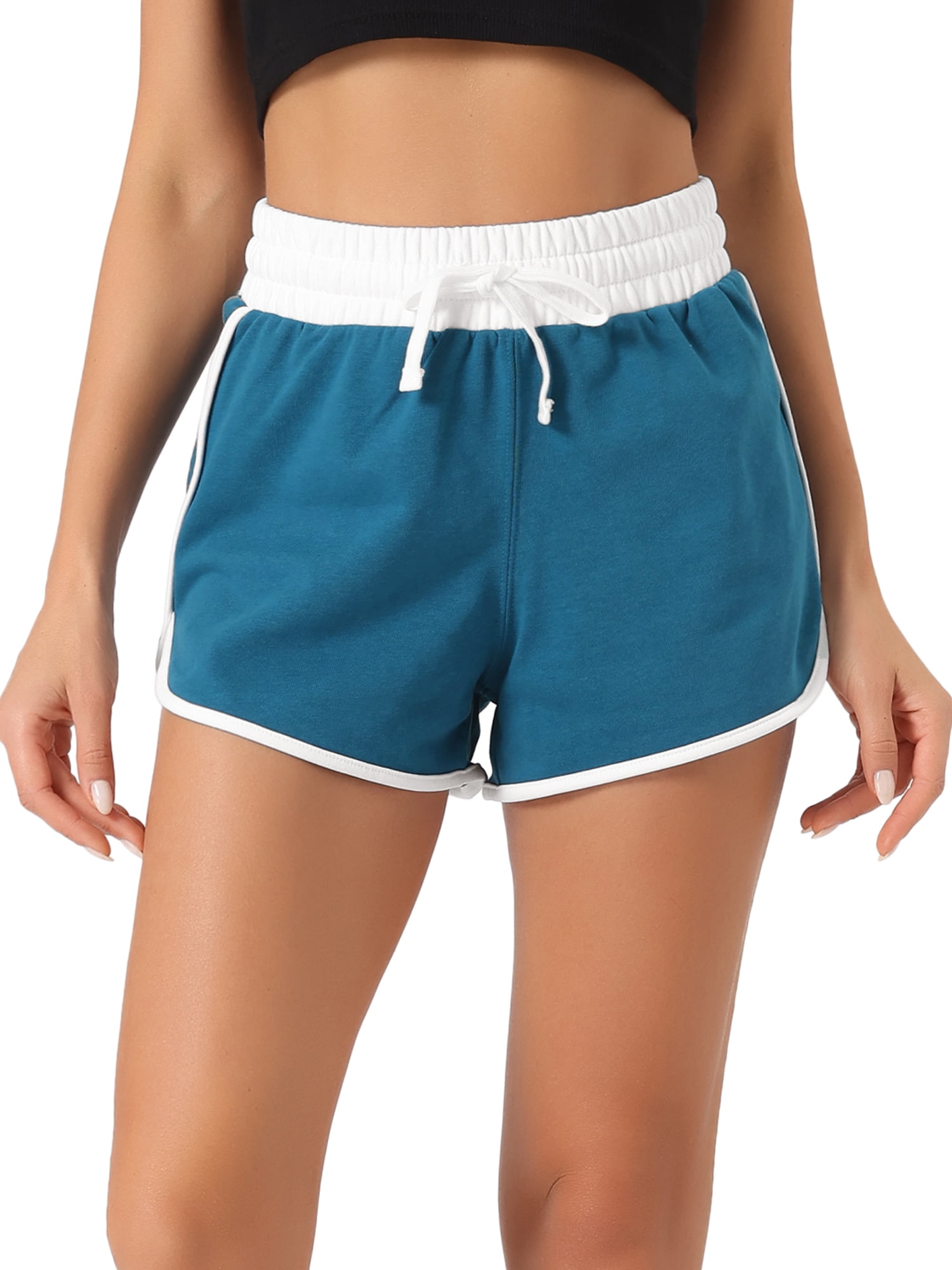 DARING DIVA Women's Casual Lounge Athletic Elastic Cotton Running Shorts XS Blue