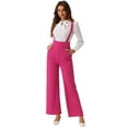 thumbnail image 1 of DARING DIVA Women's Casual Office Adjustable Straps Wide Leg Overalls XL Hot Pink, 1 of 6