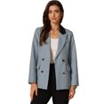 thumbnail image 1 of DARING DIVA Women's Casual Open Front Blazer Suit Jacket with Pockets M Blue, 1 of 6