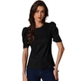 thumbnail image 1 of DARING DIVA Women's Casual Short Sleeves Blouses XL Black, 1 of 6