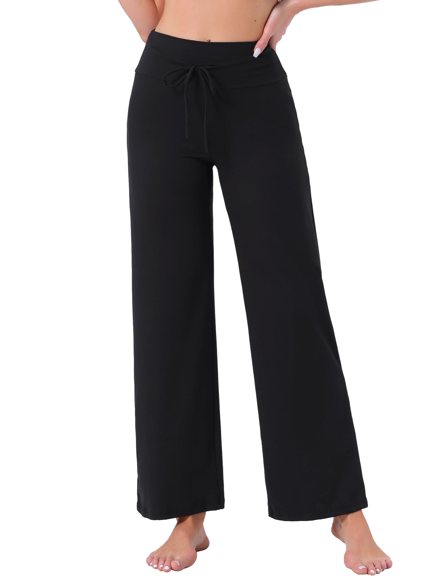DARING DIVA Women's Casual Wide Leg Drawstring Sweatpant XL Black