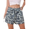 thumbnail image 1 of DARING DIVA Women's Casual Wide Leg High Waist Vacation Drawstring Shorts X-Large Grey, 1 of 6
