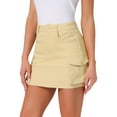thumbnail image 1 of DARING DIVA Women's Casual Y2K Cotton Cargo Mini Skirts XL Khaki, 1 of 6