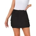 thumbnail image 1 of DARING DIVA Women's Casual Y2K Cotton Cargo Mini Skirts XS Black, 1 of 6