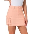 thumbnail image 1 of DARING DIVA Women's Casual Y2K Cotton Cargo Mini Skirts XS Pink, 1 of 6