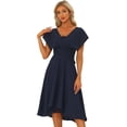 thumbnail image 1 of DARING DIVA Women's Chiffon Self Tie Multi-wear Dresses L Blue, 1 of 6