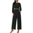 thumbnail image 1 of DARING DIVA Women's Cocktail Long Sleeve Beaded Wide Leg Jumpsuits 2XL Black, 1 of 6