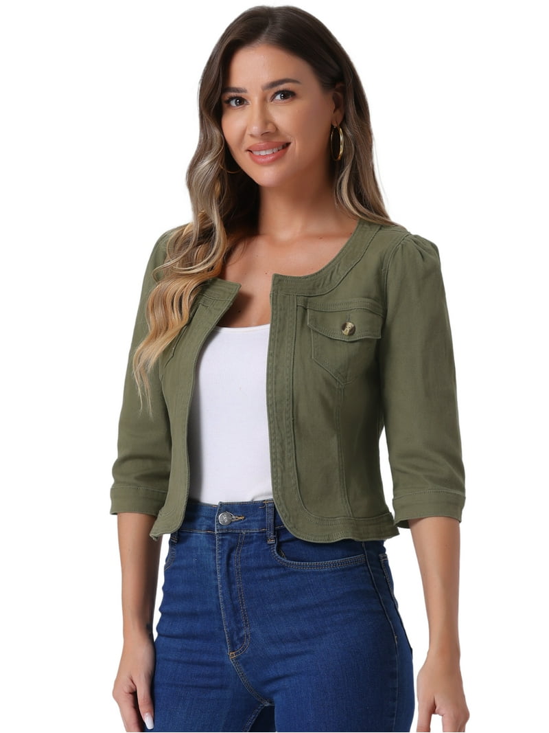 digne collarless jacket vo.4 ジャケット　ディニュ Collarless Jean Jacket | Talbots
