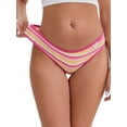 thumbnail image 1 of DARING DIVA Women's Colorful Striped Low-Waisted Double Layer Breathable Briefs M Yellow, 1 of 6
