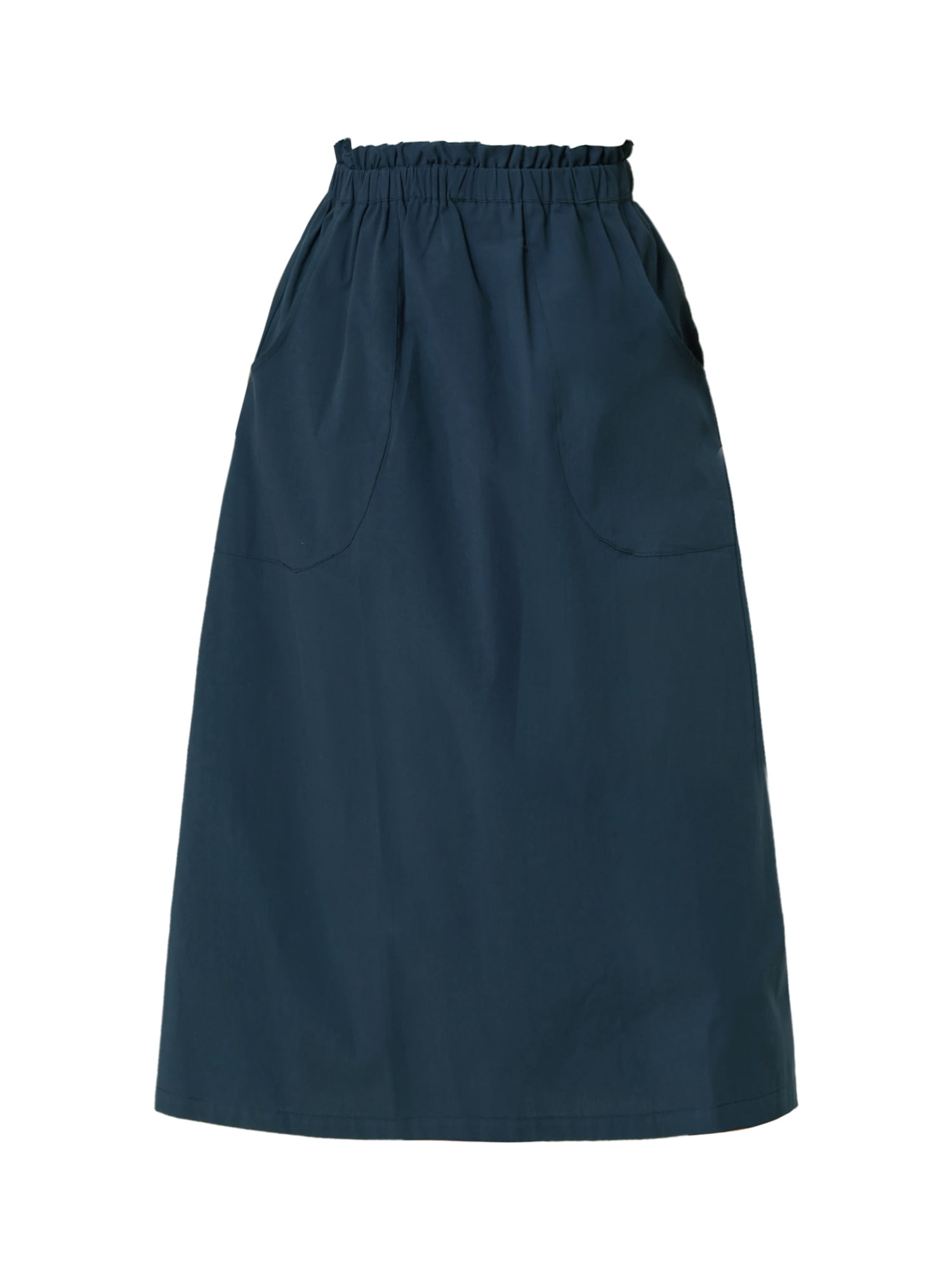 DARING DIVA Women's Cotton A-Line Midi Skirt with Pockets XS Dark Blue