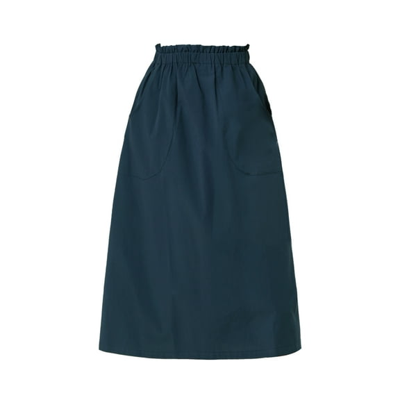DARING DIVA Women's Cotton A-Line Midi Skirt with Pockets XS Dark Blue