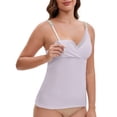 thumbnail image 1 of DARING DIVA Women's Crisscross Nursing Lace Trim Maternity Camisole Tank Tops M Purple, 1 of 6