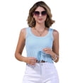 thumbnail image 1 of DARING DIVA Women's Crochet Sleeveless Tie Front Cropped Top XL Blue, 1 of 6
