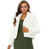 DARING DIVA Women's Cropped Jacket Notch Lapel Fau