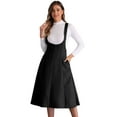 thumbnail image 1 of DARING DIVA Women's Cross Back A Line Elegant Overall Pinafore Dress L Black, 1 of 6