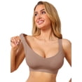 thumbnail image 1 of DARING DIVA Women's Deep V Seamless Wireless Minimizer Full Coverage Bra 3XL Brown, 1 of 6